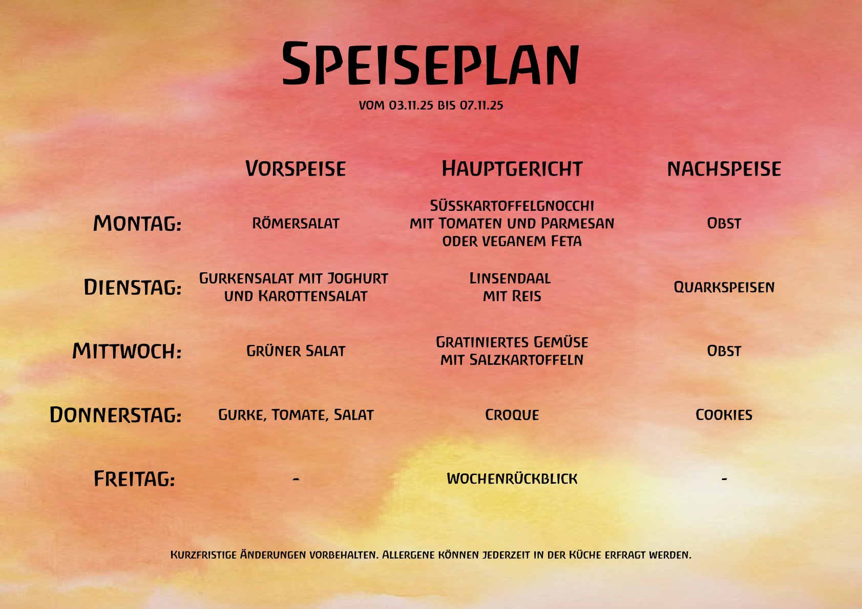 Speiseplan